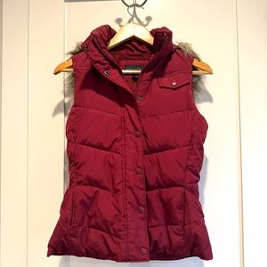Banana Republic Maroon Puffer Vest